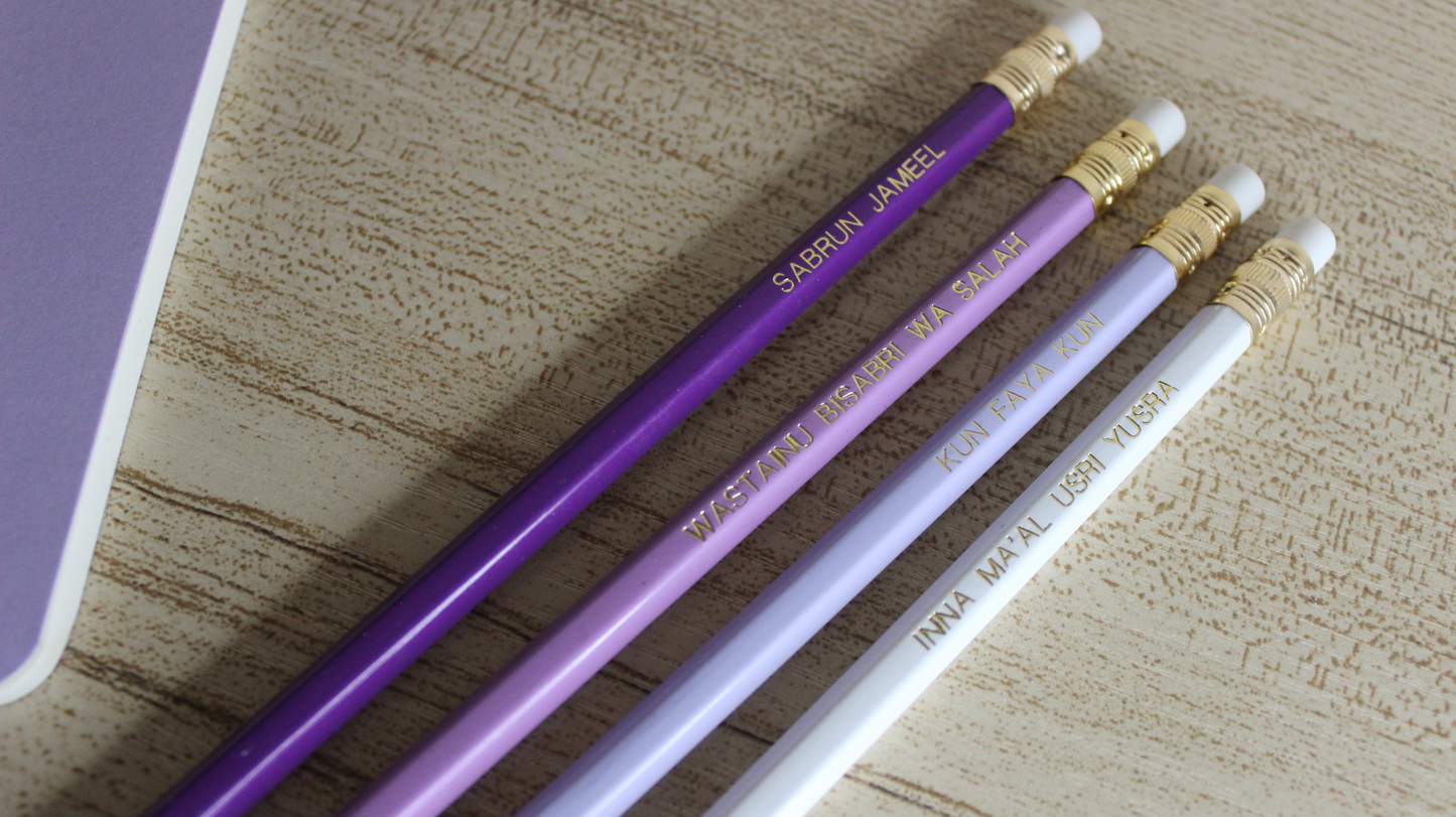 Islamic Affirmations Purple Pencil Set