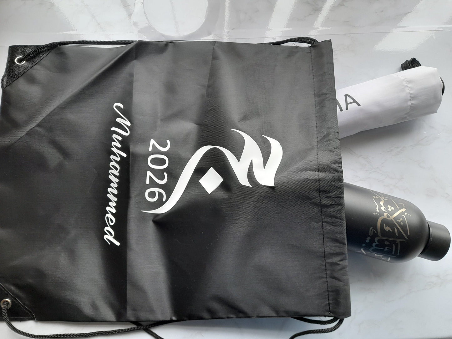 Hajj & Umrah Outdoor Essentials Bundle (Bottle, Umbrella & Bag)
