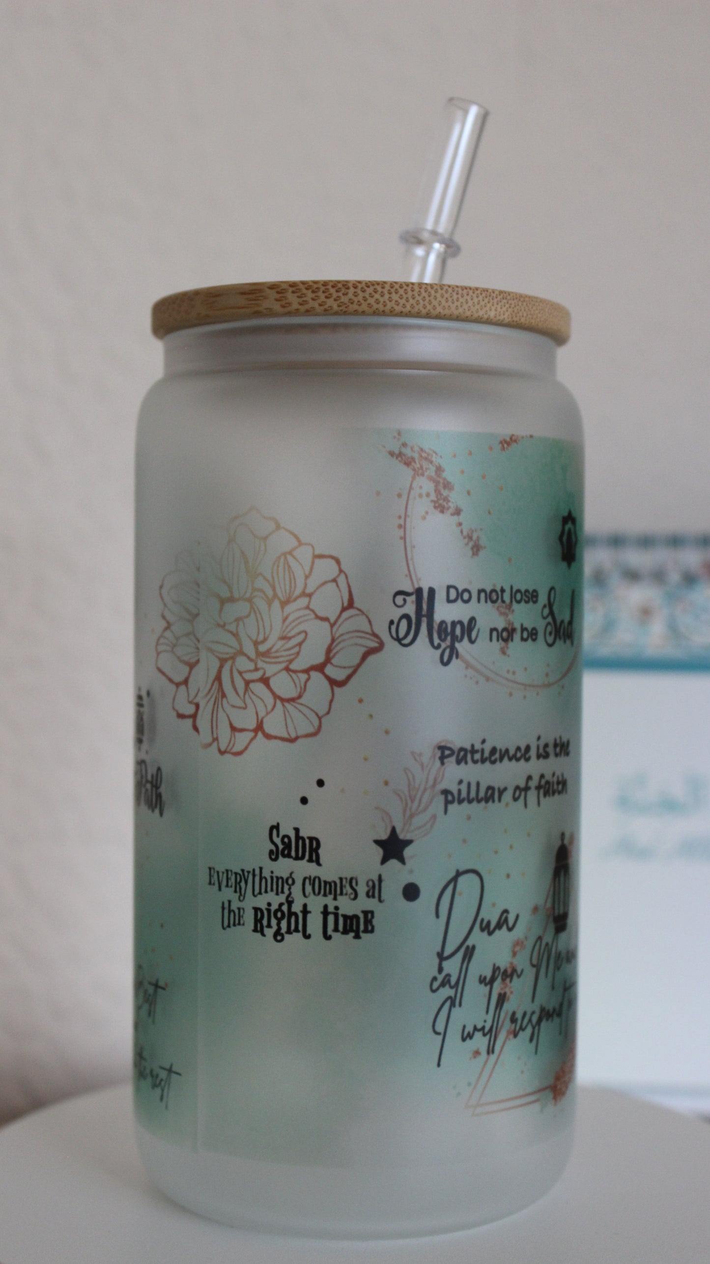 Islamic Affirmations Frosted Glass Tumbler