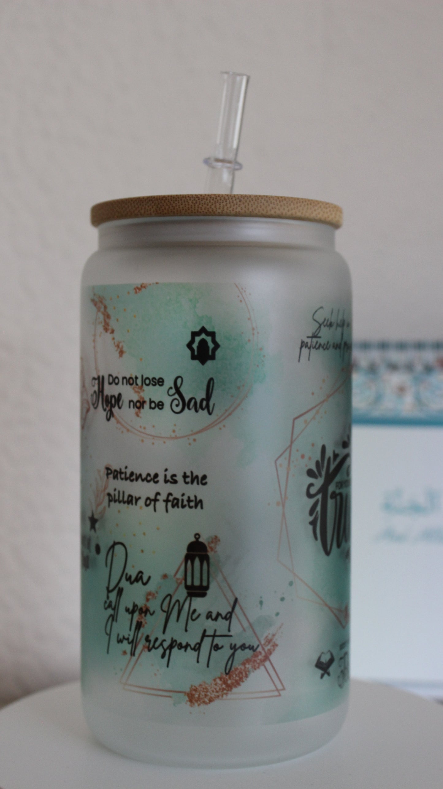 Islamic Affirmations Frosted Glass Tumbler